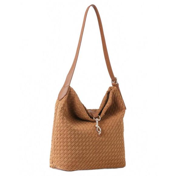 NEW HAUTE SHORE women's sandy woven shoulder bag in saddle - Picture 2 of 5